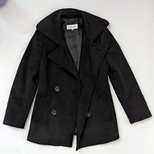 Calvin Klein Wool Pea Coat -- Black